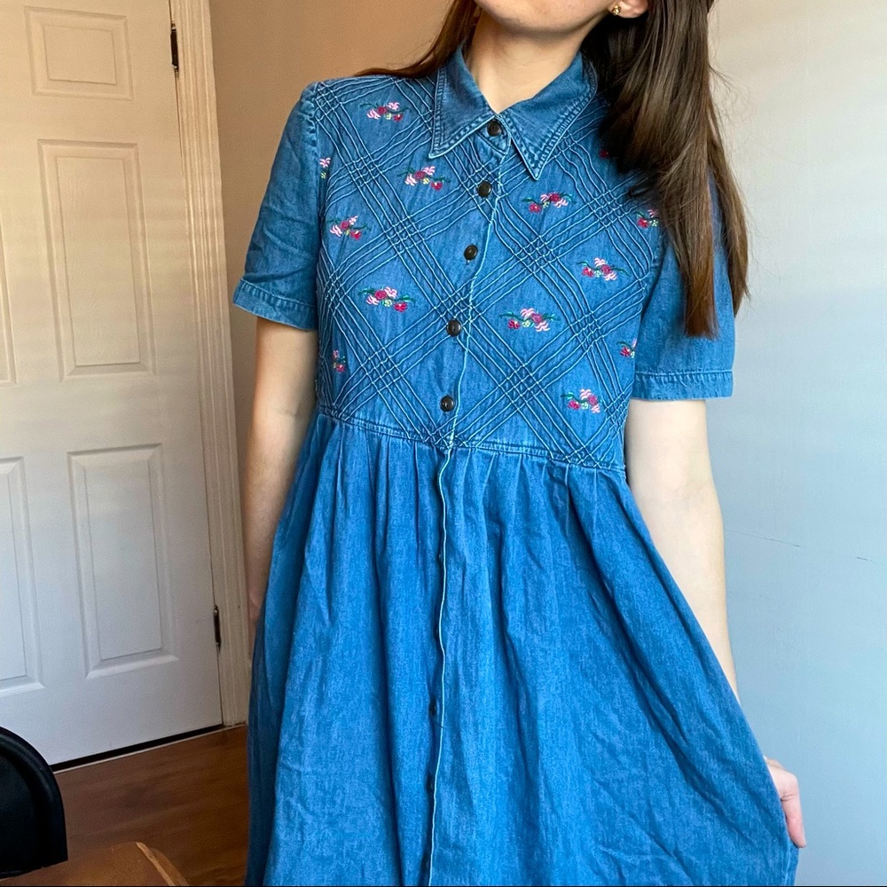 Vintage denim midi dress by Karin Stevens